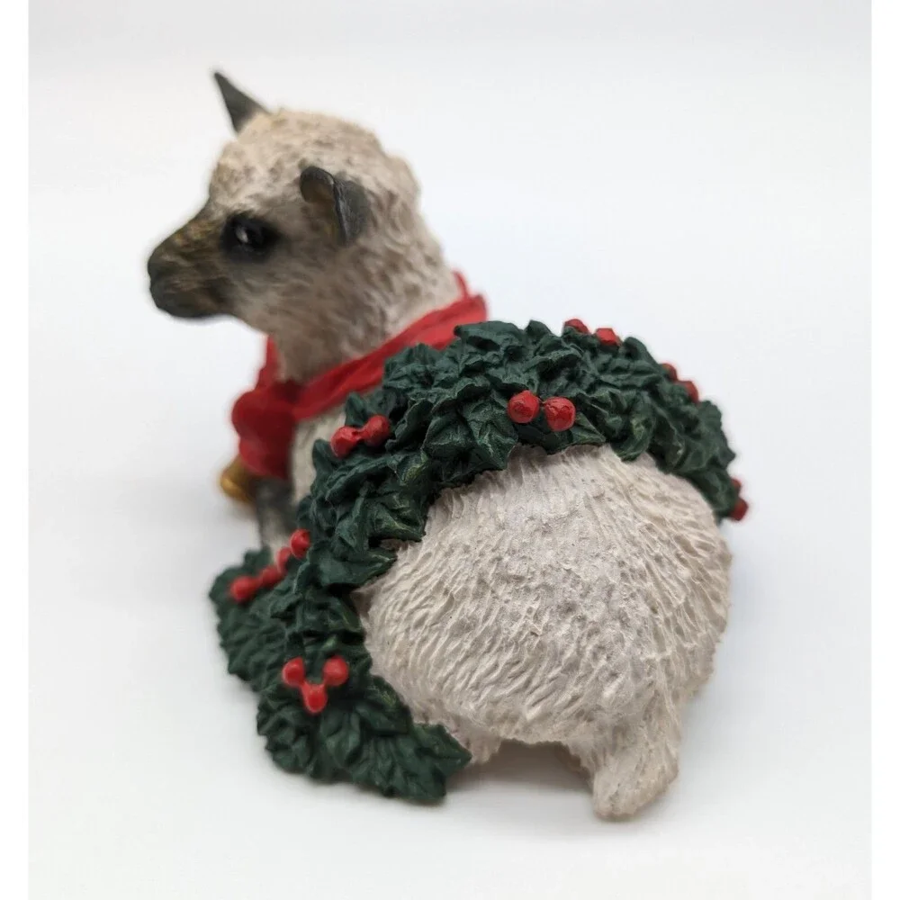 Silver Deer Tom Rubel Christmas Animal Figurine Lamb Wreath Holiday Winter